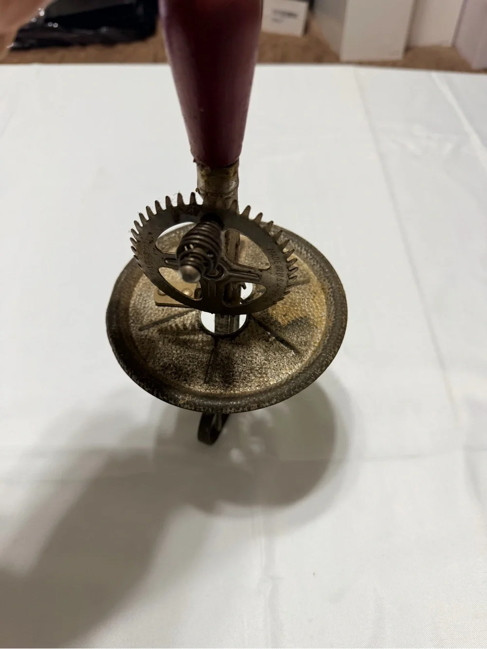 Antique Hand Crank mixer with Red Handle